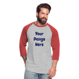Baseball T-Shirt - heather gray/red