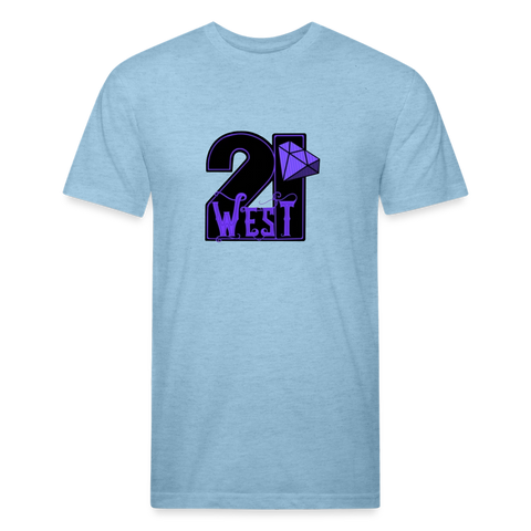 21 West fitted Cotton/Poly T-Shirt by Next Level - heather blue